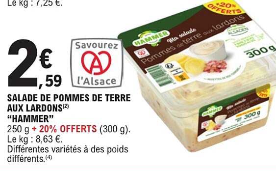 SALADE DE POMMES DE TERRE AUX LARDONS “HAMMER”