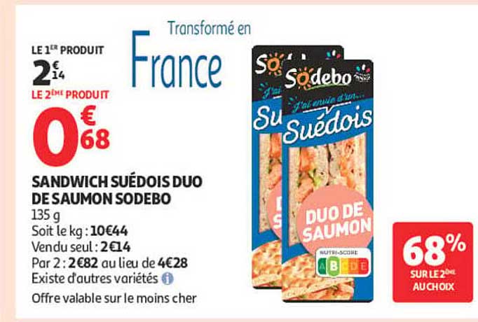 SANDWICH SUÉDOIS DUO DE SAUMON SODEBO