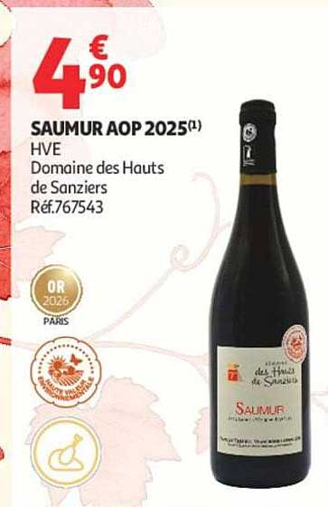 SAUMUR AOP 2025(1) HVE Domaine des Hauts de Sanziers Réf.767543
