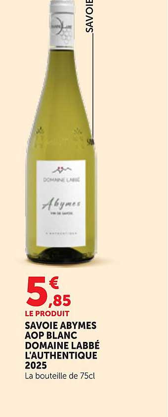 SAVOIE ABYMES AOP BLANC DOMAINE LABBÉ L'AUTHENTIQUE 2025