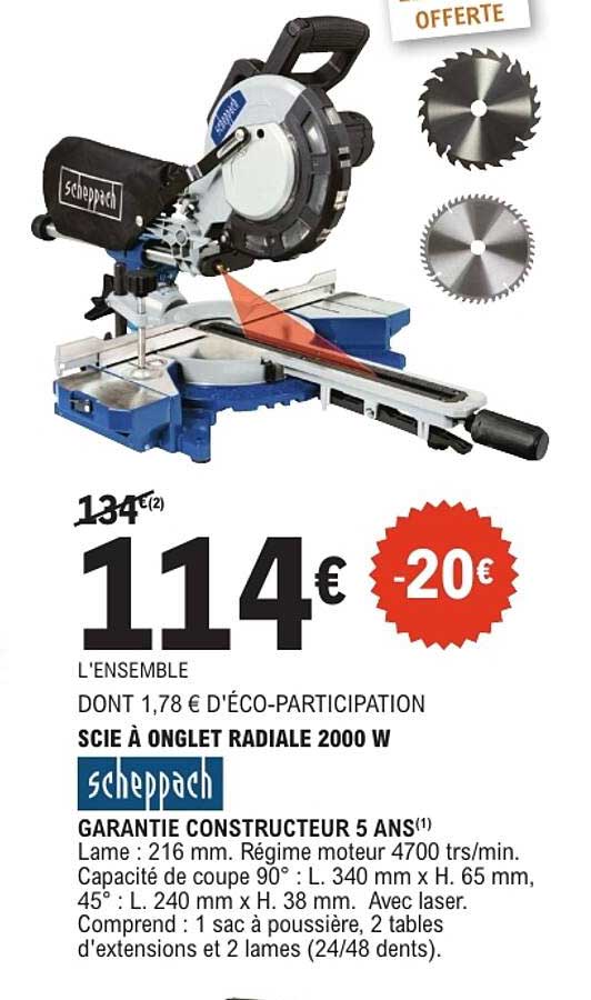 SCIE A ONGLET RADIALE 2000 W