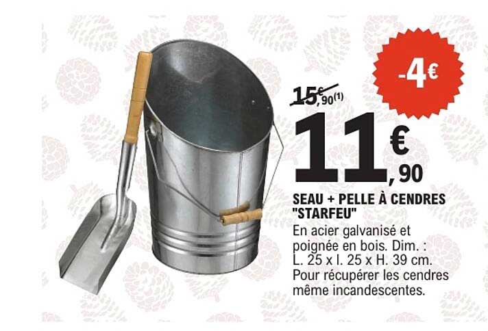 SEAU + PELLE À CENDRES "STARFEU"