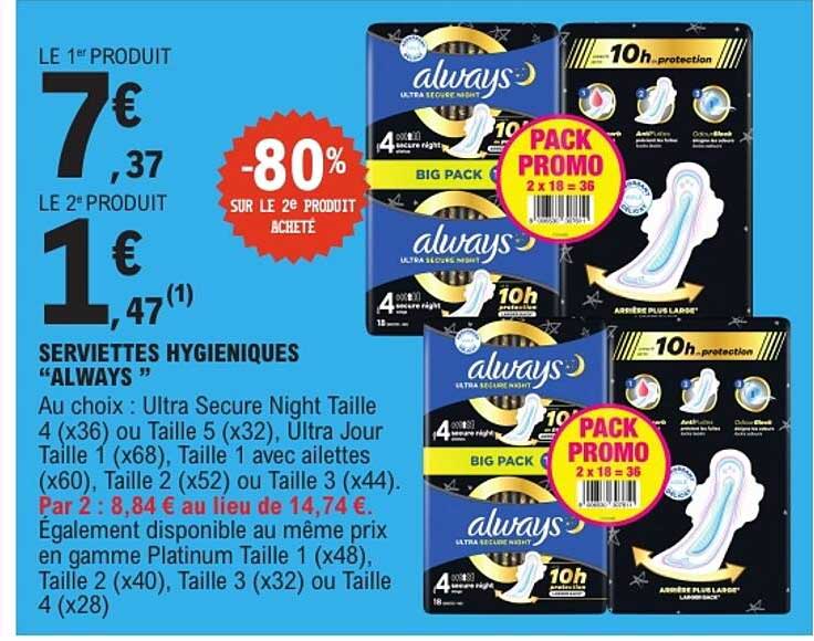 SERVIETTES HYGIÉNIQUES “ALWAYS ”