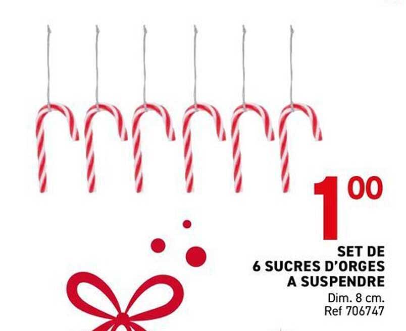 SET DE 6 SUCRES D'ORGES A SUSPENDRE