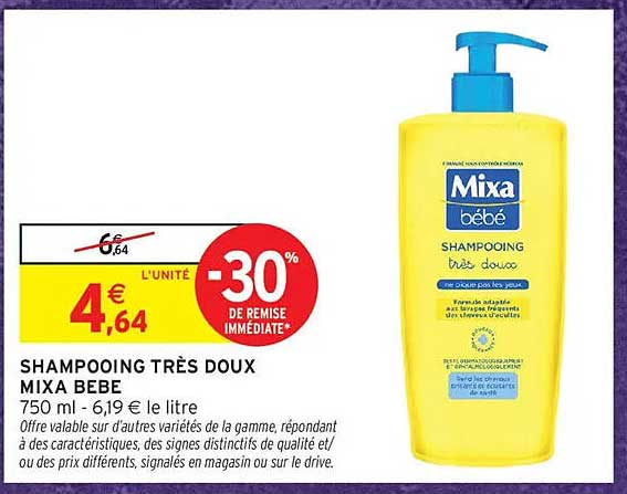 SHAMPOOING TRÈS DOUX MIXA BEBE