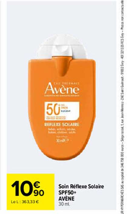 Soin Réflexe Solaire SPF50+ AVÈNE 30 ml.