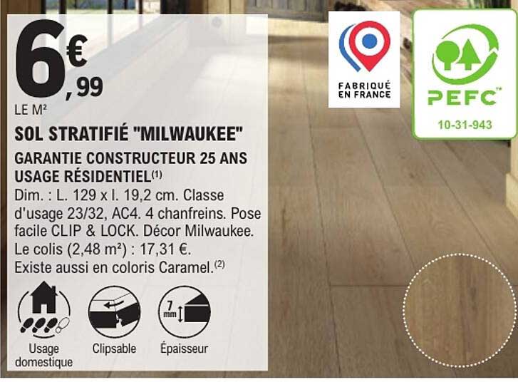 SOL STRATIFIÉ "MILWAUKEE"