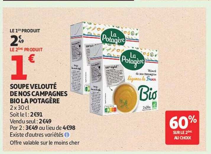 SOUPE VELOUTÉ DE NOS CAMPAGNES BIO LA POTAGÈRE