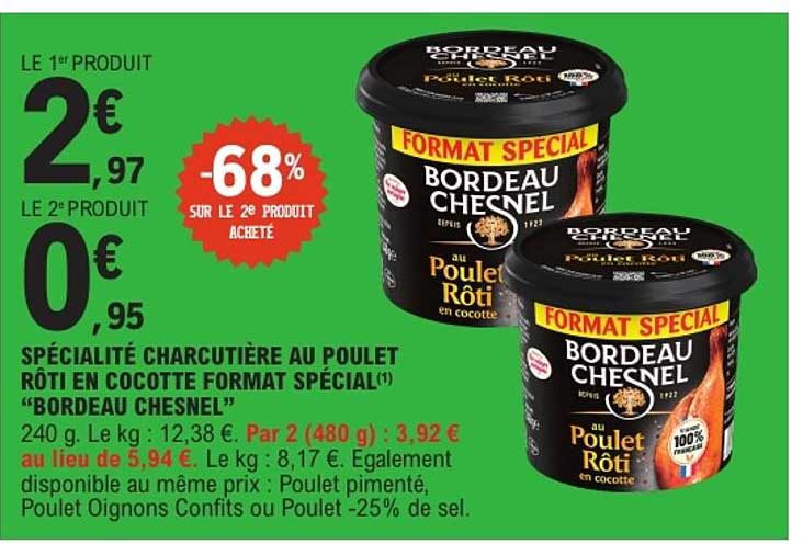 SPÉCIALITÉ CHARCUTIÈRE AU POULET RÔTI EN COCOTTE FORMAT SPÉCIAL “BORDEAU CHESNEL”