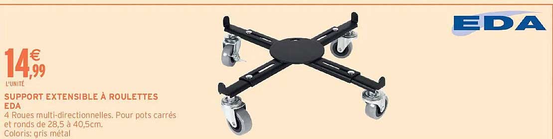 SUPPORT EXTENSIBLE À ROULETTES EDA