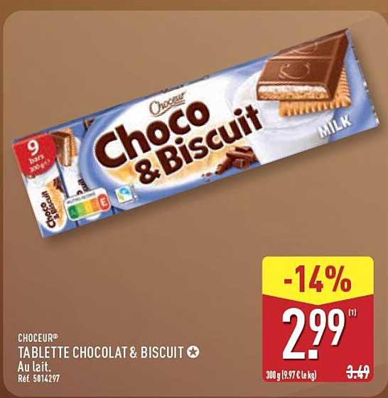TABLETTE CHOCOLAT & BISCUIT