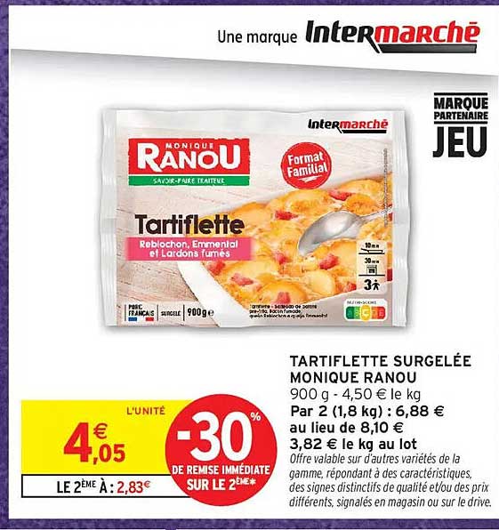 TARTIFLETTE SURGELÉE MONIQUE RANOU