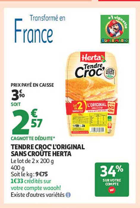 TENDRE CROC L'ORIGINAL SANS CROÛTE HERTA