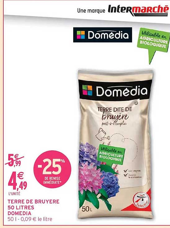 TERRE DE BRUYERE 50 LITRES DOMEDIA