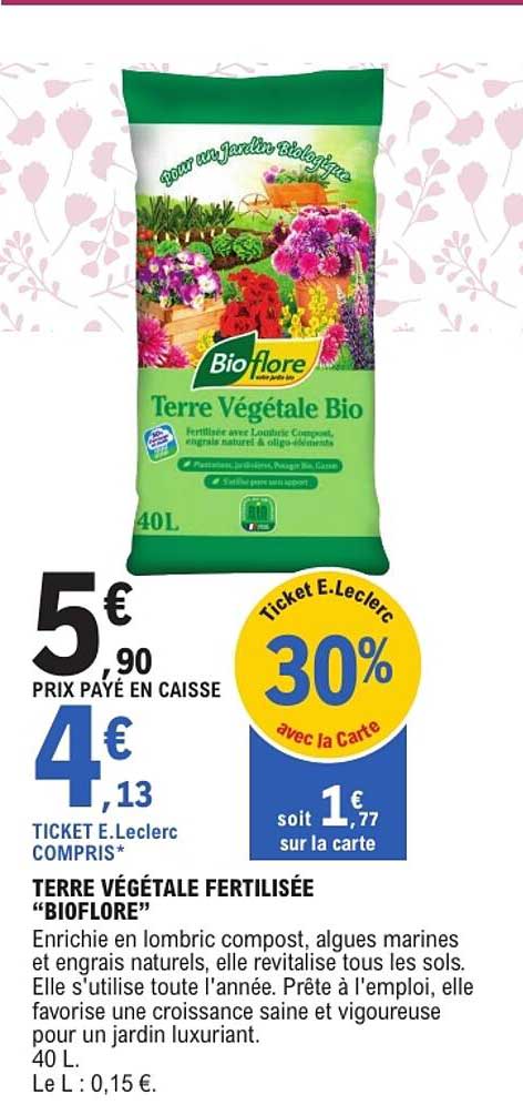 TERRE VÉGÉTALE FERTILISÉE “BIOFLORE”