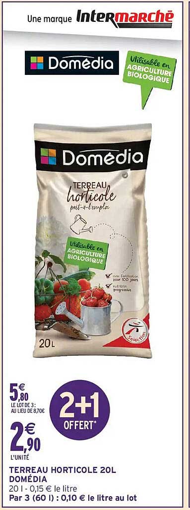 TERREAU HORTICOLE 20L DOMÉDIA