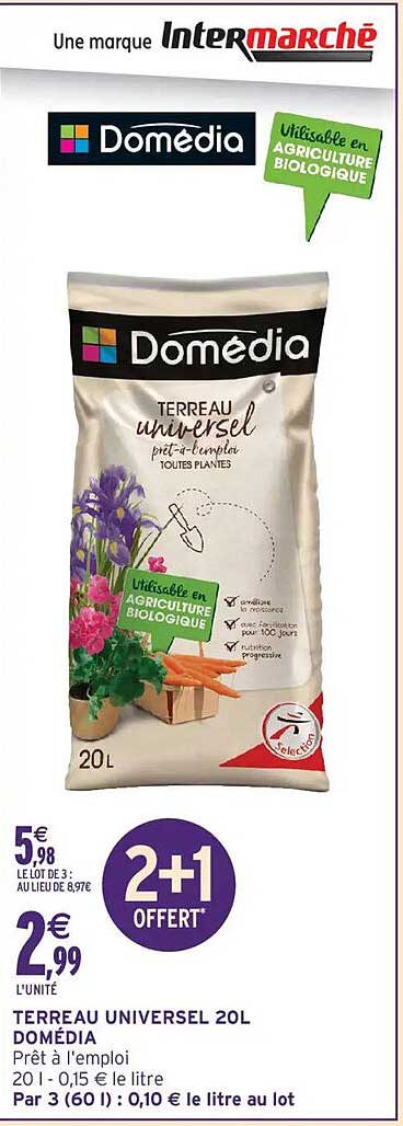 TERREAU UNIVERSEL 20L DOMÉDIA