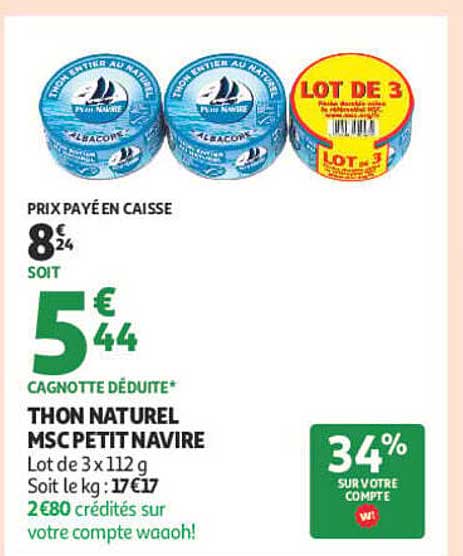 THON NATUREL MSC PETIT NAVIRE
