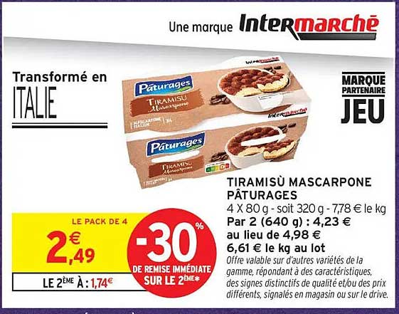 TIRAMISÙ MASCARPONE PÂTURAGES