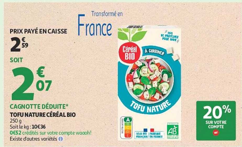 TOFU NATURE CÉRÉAL BIO