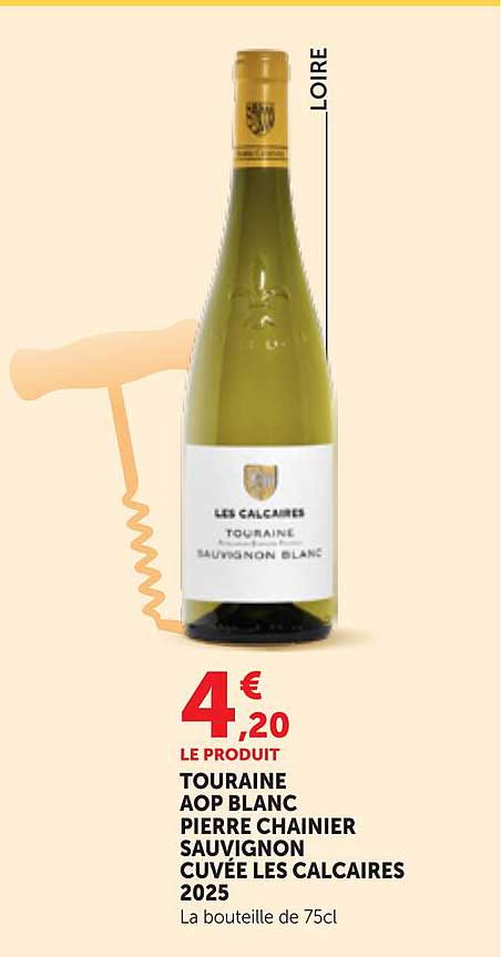 TOURAINE AOP BLANC PIERRE CHAINIER SAUVIGNON CUVÉE LES CALCAIRES 2025