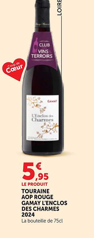 TOURAINE AOP ROUGE GAMAY L'ENCLOS DES CHARMES 2024
