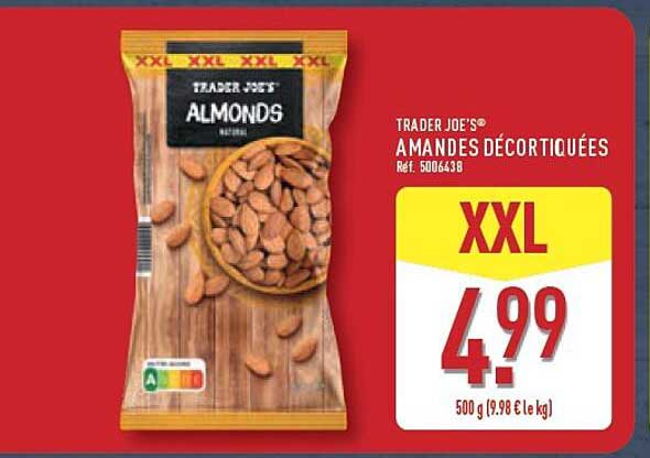 TRADER JOE'S AMANDES DÉCORTIQUÉES