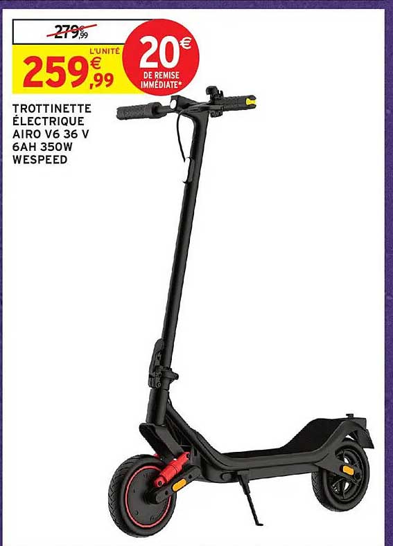 TROTTINETTE ÉLECTRIQUE AIRO V6 36 V 6AH 350W WESPEED