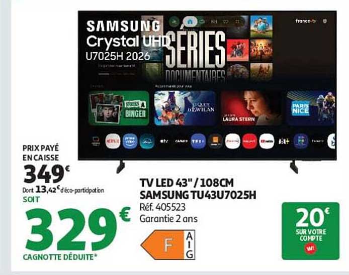 TV LED 43'' / 108CM SAMSUNG TU43U7025H