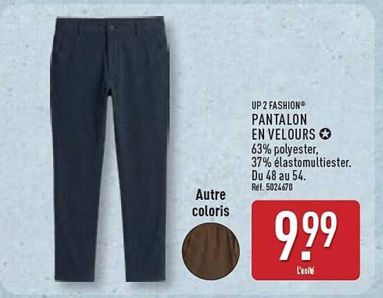 UP 2 FASHION® PANTALON EN VELOURS