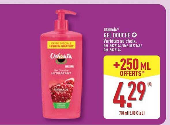 USHUAIA® GEL DOUCHE Variétés au choix.