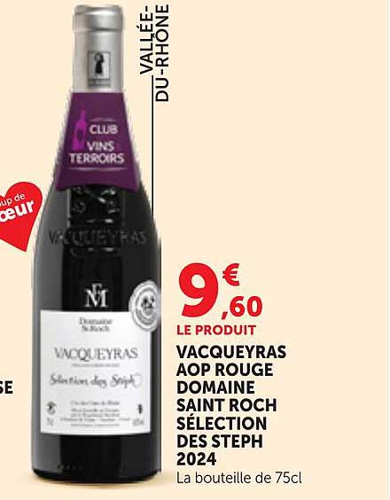 VACQUEYRAS AOP ROUGE DOMAINE SAINT ROCH SÉLECTION DES STEPH 2024