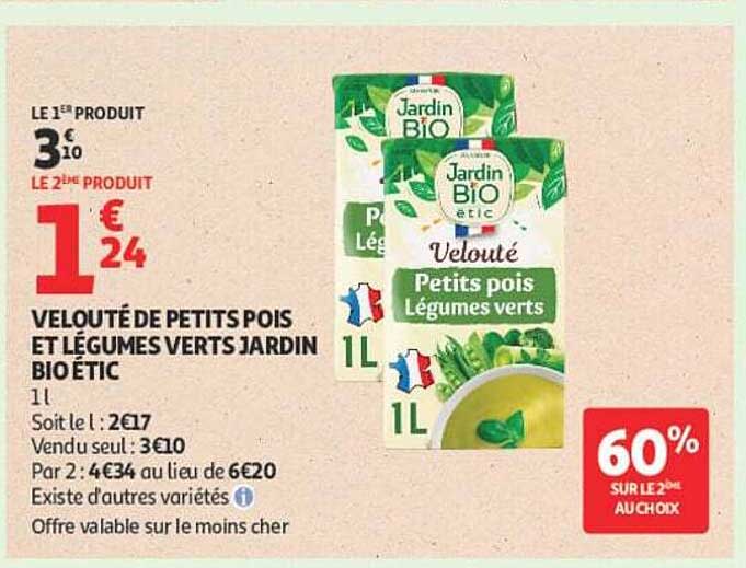 VELOUTÉ DE PETITS POIS ET LÉGUMES VERTS JARDIN BIO ETIC