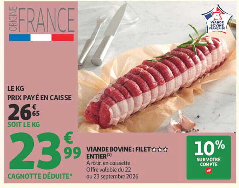 VIANDE BOVINE : FILET ENTIER