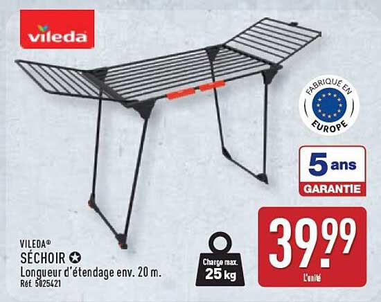 VILEDA® SÉCHOIR Longueur d’étendage env. 20 m.