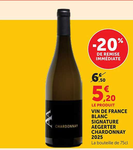 VIN DE FRANCE BLANC SIGNATURE AEGERTER CHARDONNAY 2025