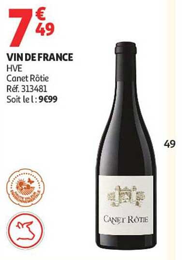 VIN DE FRANCE HVE Canet Rôtie Réf. 313481