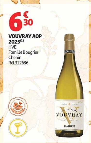 VOUVRAY AOP 2025(1) HVE Famille Bougrier Chenin Réf.312686