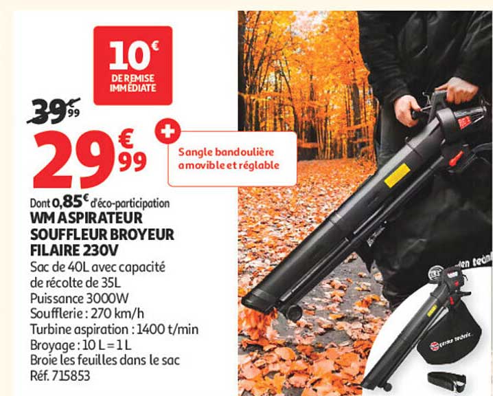 WM ASPIRATEUR SOUFFLEUR BROYEUR FILAIRE 230V