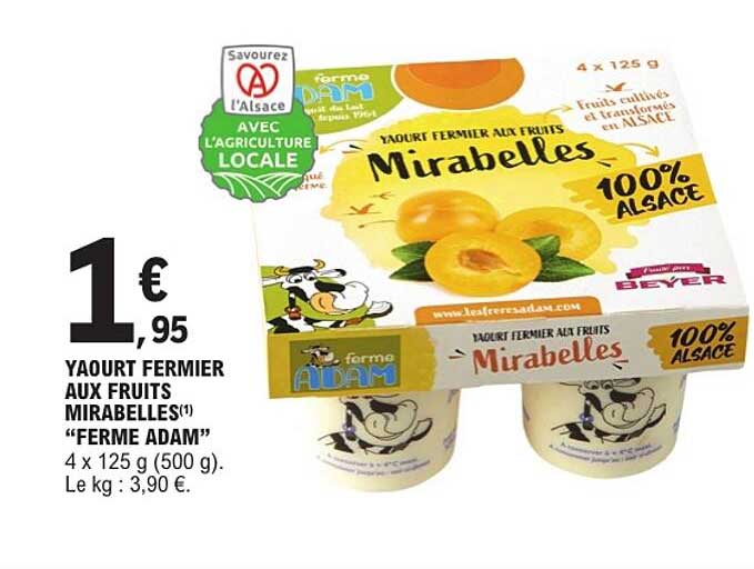 YAOURT FERMIER AUX FRUITS MIRABELLES “FERME ADAM”