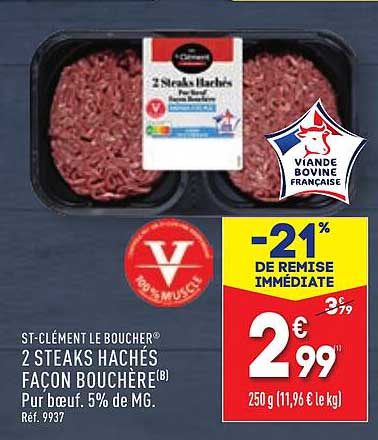 2 STEAKS HACHÉS FAÇON BOUCHÈRE