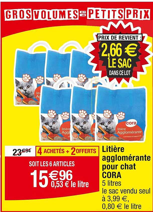 Litière agglomérante pour chat CORA