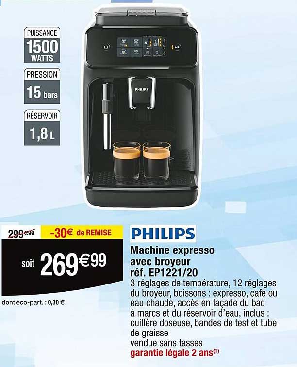 Machine expresso avec broyeur réf. EP1221/20