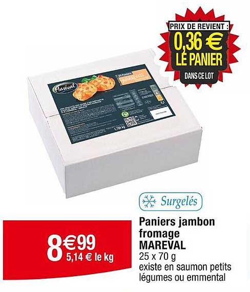 Paniers jambon fromage MAREVAL
