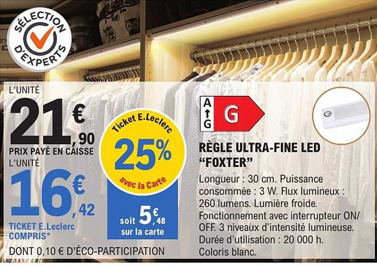 RÈGLE ULTRA-FINE LED "FOXTER"
