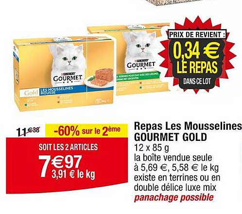 Repas Les Mousselines GOURMET GOLD