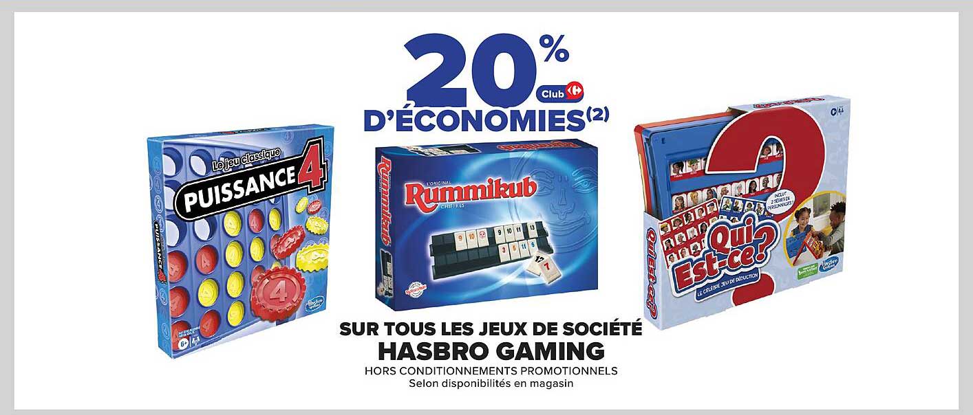 20 % d'économies sur tous les jeux de société Hasbro Gaming