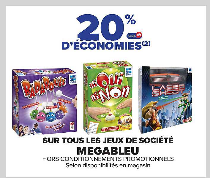 20 % d'économies sur tous les jeux de société Megableu