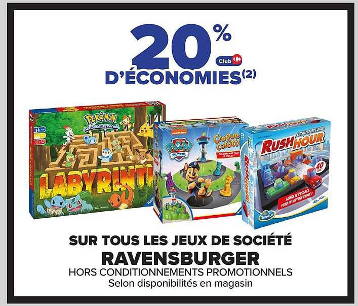 20 % d'économies sur tous les jeux de société Ravensburger