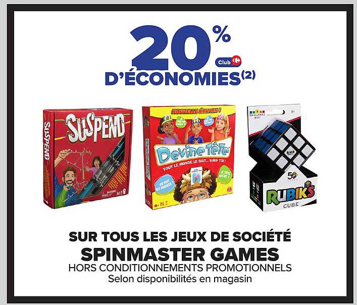 20 % d’économies sur tous les jeux de société Spinmaster Games
